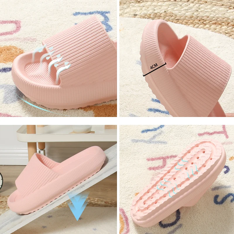 Women Platform Slippers Summer Beach Eva Soft Sole Sandals Leisure Indoor Bathroom Anti-slip Zapatillas Chaussons