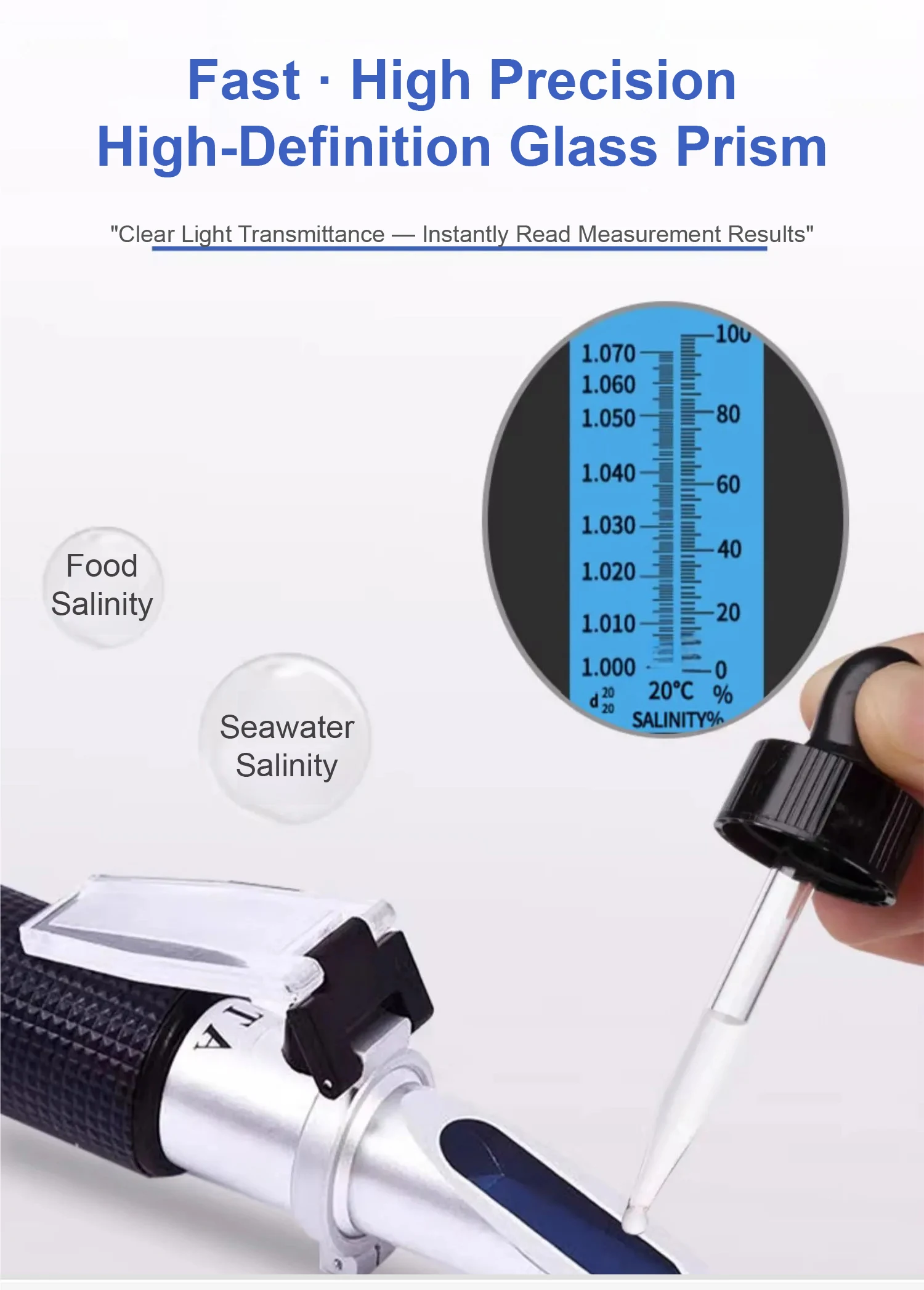 ATC Digital Salinity 0-28% 0-100‰ Meter Aquarium Tester Seawater Refractometer S
