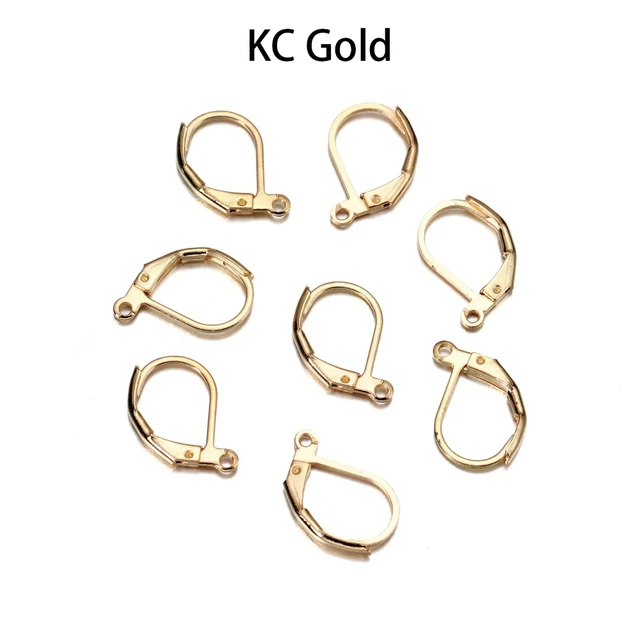 1 Box 50Pcs Leverback Earring Findings 24K Gold Plated French Earring Hooks  16X10mm Ear Wire Clip Earring Connector - AliExpress