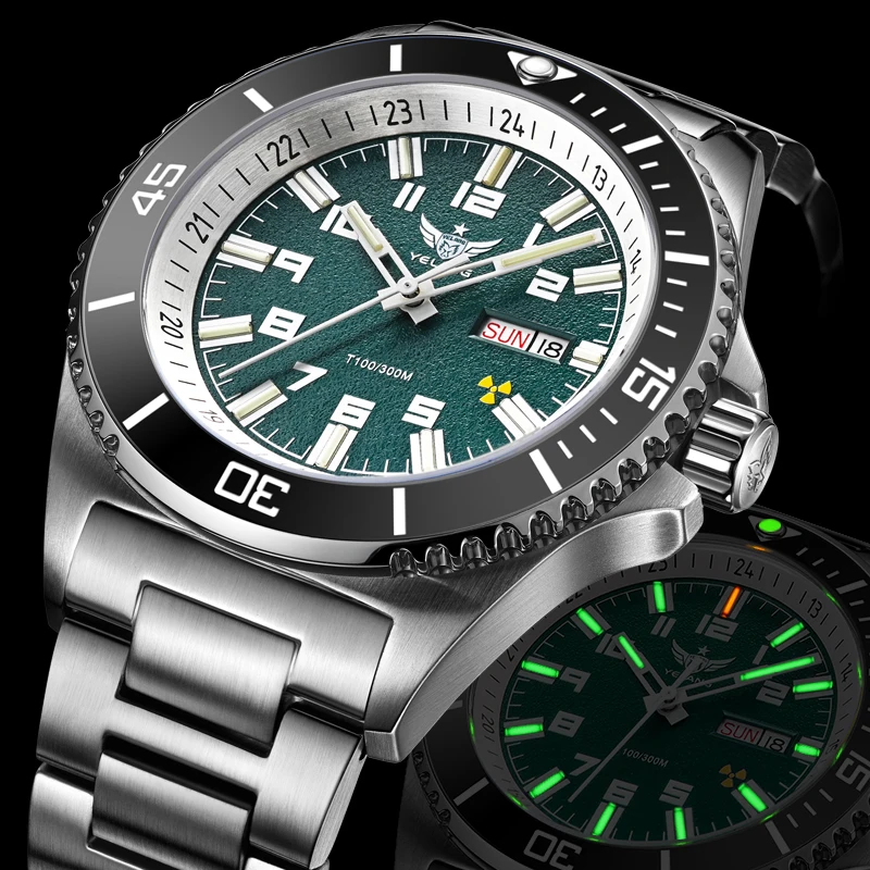 Men Brand Watch 44mm Diver Water Watches Japan 8205 Automatic Mechanical movement Luminous 300M Waterproof mechanical watch diver watch For Yelang V1031