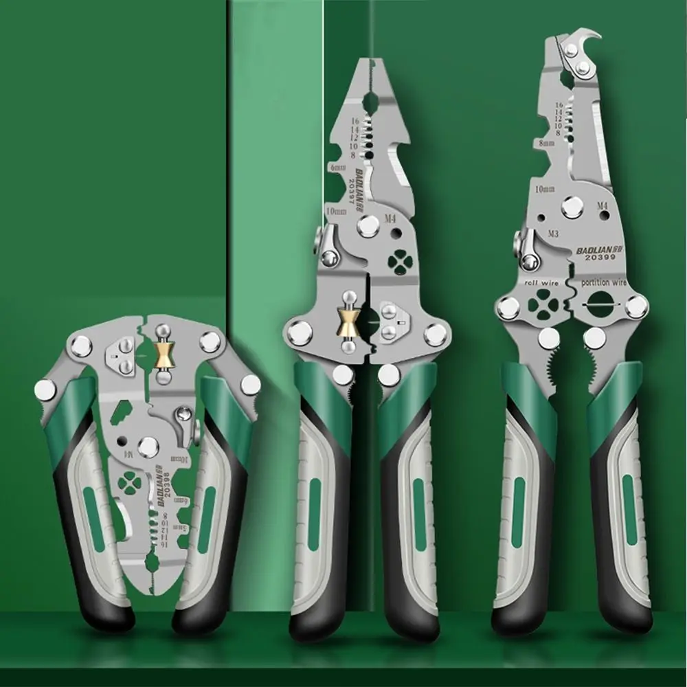 Wire Stripping Tool Foldable Wire Stripper Electrical Pliers Non-Slip Comfortable Wire Stripper Crimper Hand Tool