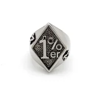 Free Shipping Gothic 316L Stainless Steel Silver Color Black 1% er Biker Ring Men's Letter Biker Rings 1