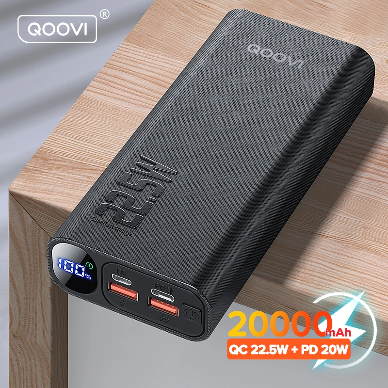 Qoovi Power Bank 20000mah Portable Pd 20w Fast Charging Poverbank
