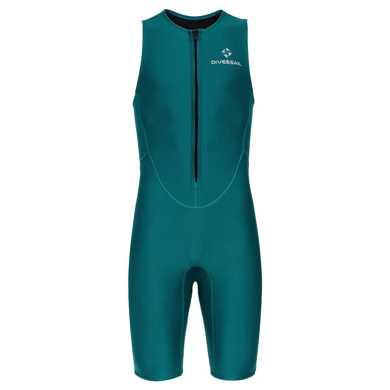 Mens 2mm Wetsuit Jumpsuit Swimwear Sleeveless Front Zipper Solid Color Bodysuit One-Piece Swimsuit for Snorkeling Surfing Diving