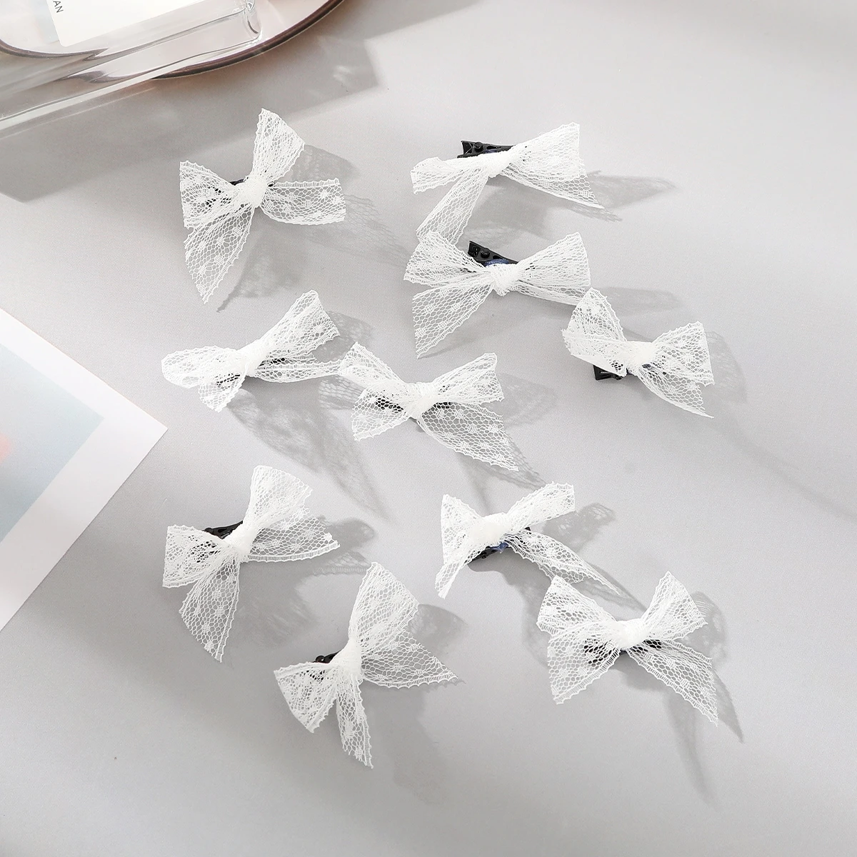 Awaytr 10pcs Bogen Haars pangen Mädchen y2k kleine Schleife Haars pangen Frauen einfache Haars pange geflochtener Kopfschmuck süßes Haar Zubehör – Detail 9