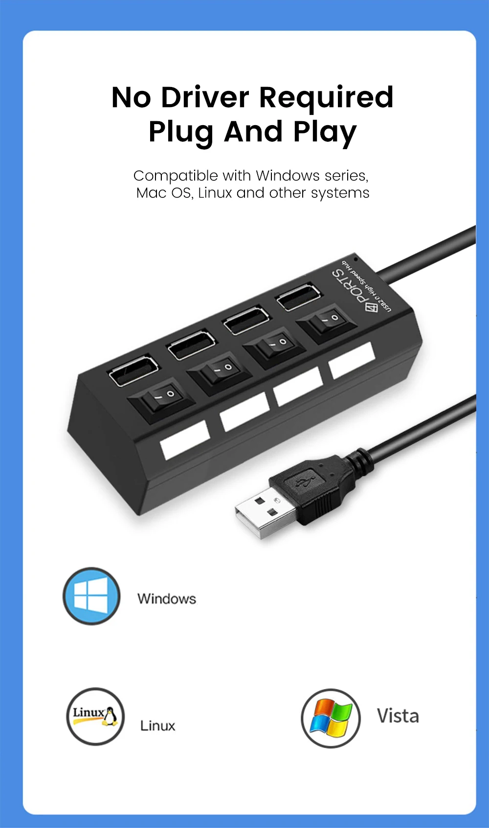 olaf hub usb porto múltiplo expansor usb hub com interruptor multi usb divisor hub uso adaptador de energia computador accessorie