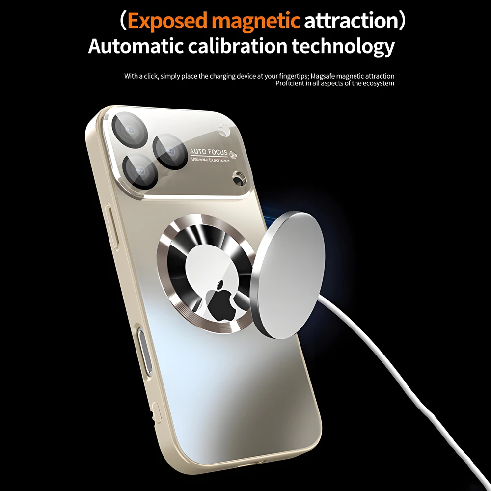 Sleek Titanium Magnetic Phone Case with Camera Lens Protection