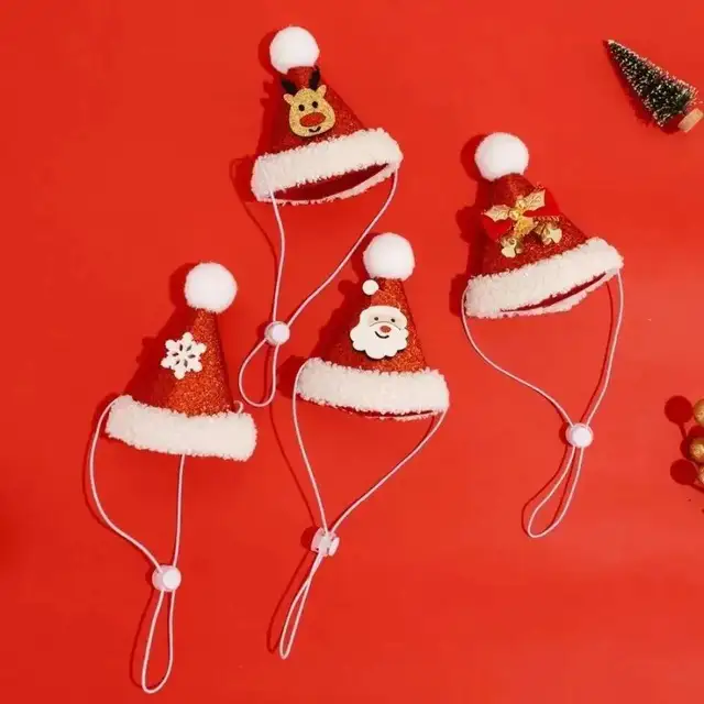 Christmas Cat Hat Cat Knitted Scarf Set Soft Winter Christmas Soft Santa Claus Costume Scarf For Dog Cats Pet Xmas Cat Supplies 3