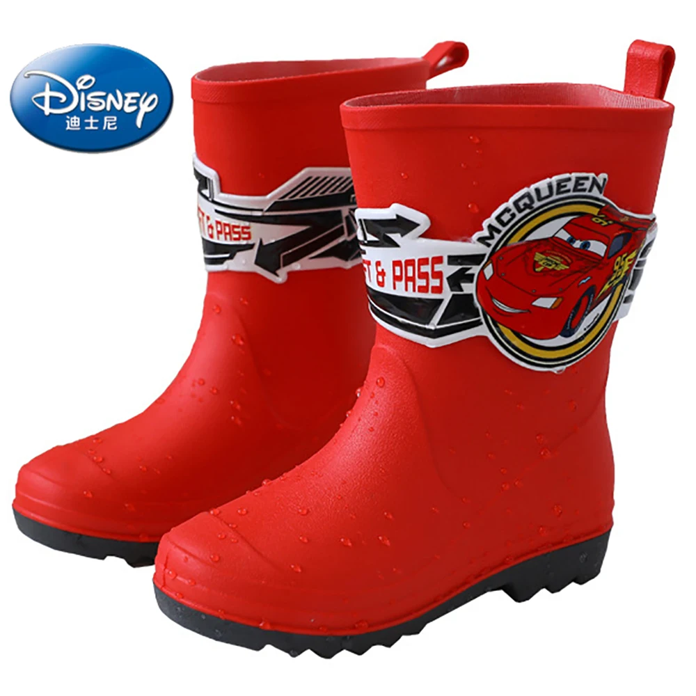 Disney Kids Cute Cartoon Rain Boots Babies Mickey Mouse Car Print Shoes Children