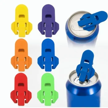 6PCS Easy Can Opener Bottle Opener Plastic Drink Lid Random Color Easy To Use Kitchen Accessories Cool Gadgets 1