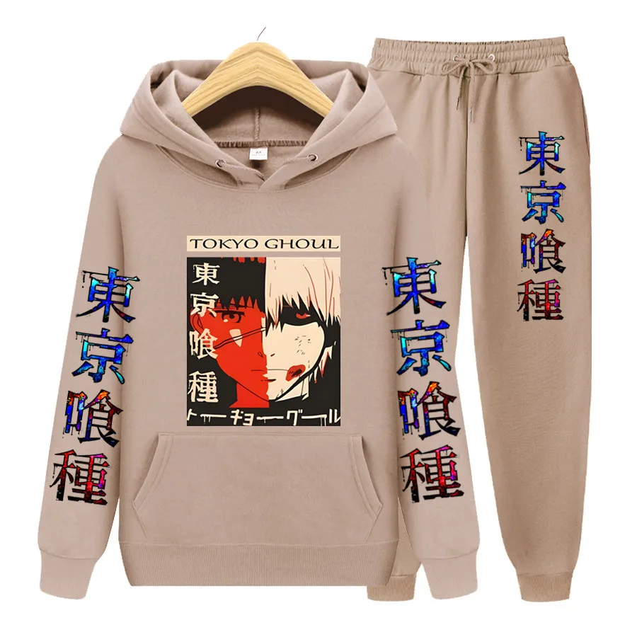 

Токийский комплект из двух предметов, толстовка с капюшоном Ghoul Anime, свитшоты Ken Kaneki, топы с графическим принтом, Повседневная Уличная одежда в стиле хип-хоп