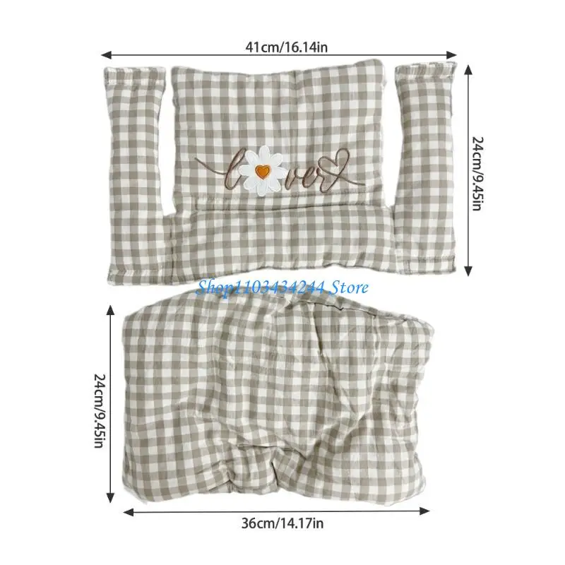 꽃 프린트 식사 의자 쿠션  하이 체어 쿠션 패드 어린이 성장 의자 패드 방진 등받이 쿠션