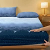 1 Simple modern starry sky printed matte Fitted Sheet, bedroom printed bed cover, bedding (excluding pillowcases) 3