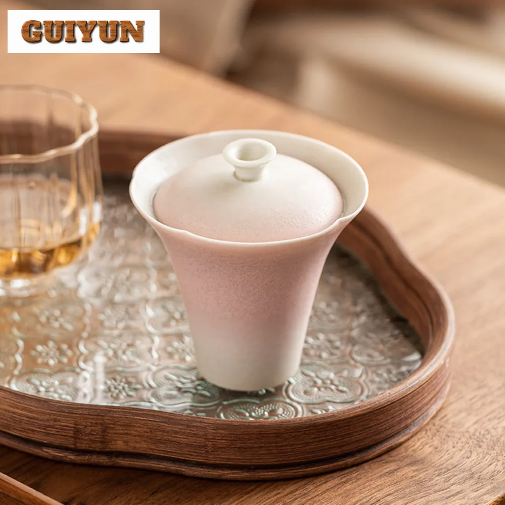 110ml Kiln Fambe Glaze Handmade Cover Bowl Chinese Style High-end Gaiwan Vintage Tea Tureen Tea Maker Teaware Decoration Gifts
