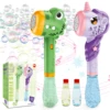 VATOS Auto Bubble Wands Maker Gun X2 with Light & Music for Girls Boys Fantasty Bubble Maker Machine Bubble Refill Party Gift 1
