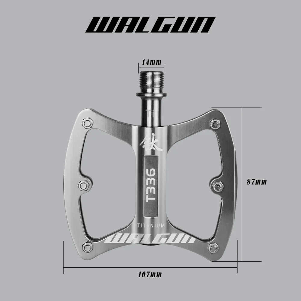 Ultraleichte MTB-Fahrradpedale aus Titanlegierung mit 3-Lager-Achse, Flache Plattform-Pedale, Rutschfeste Rennrad-Pedale, 111g Fahrradteile – Detail 5