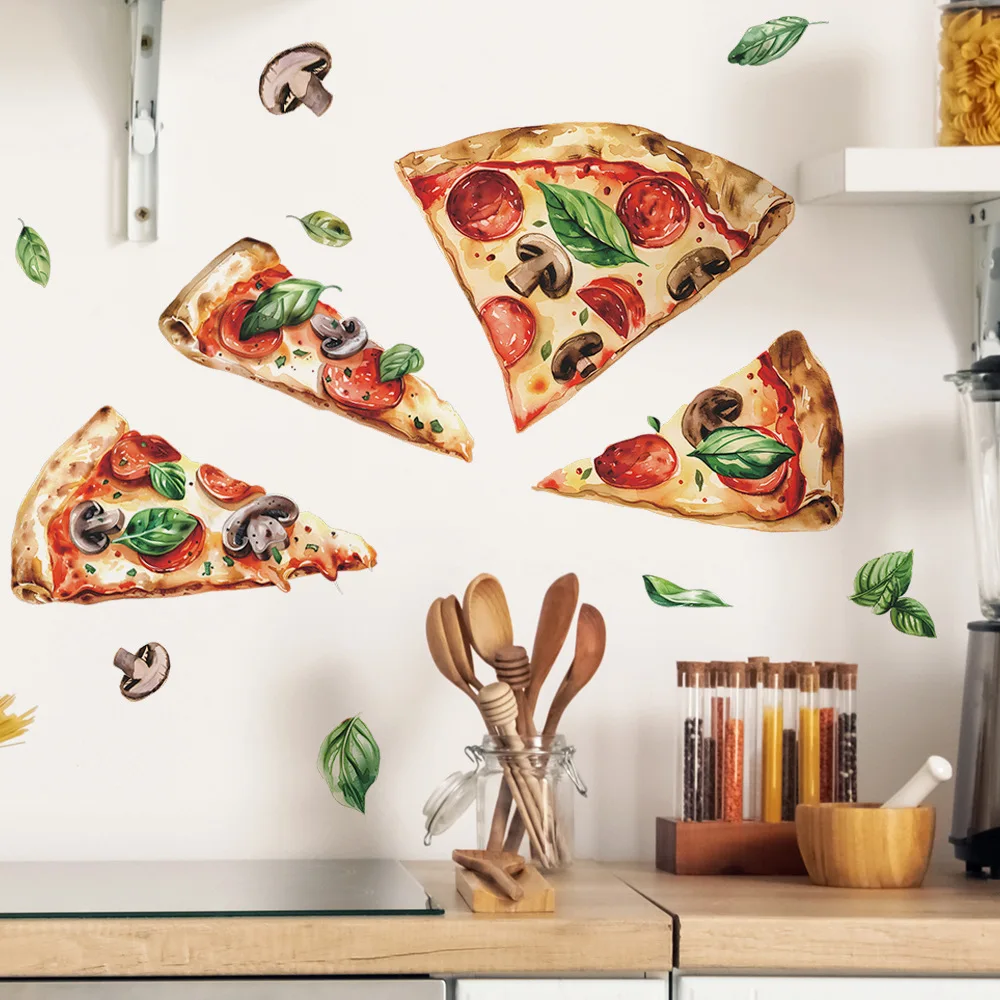 Wall Stickers Kitchen Restaurant Pizza Background Decor PVC 1PCS