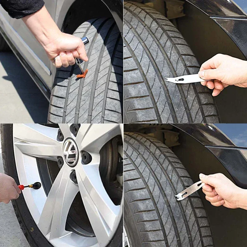 Car Repair Tools 57pcs Car Tire Repair Kit Studding Tool Set Auto Bike Motorcycle Puncture Plug