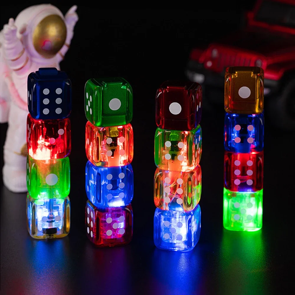 Creative Green Flame Dice Lighter Cool LED Colorful Light Windproof Butane Gas Tube Straight Fire Jet Lighter Cigarette Tool