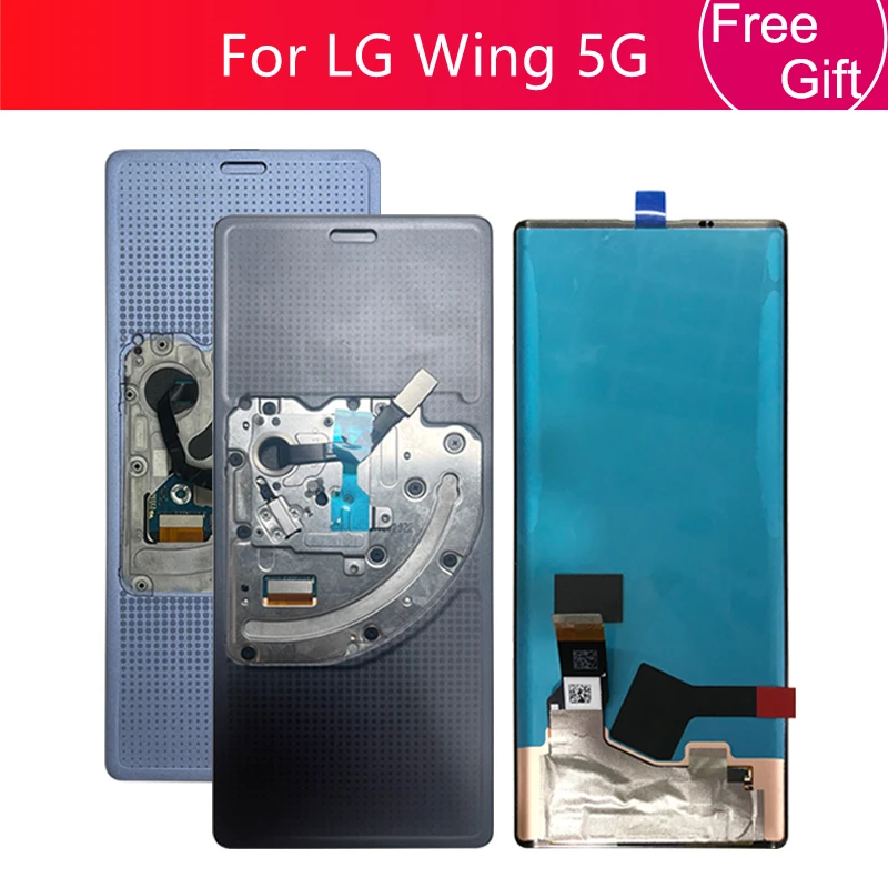 

For LG Wing 5G LCD Display Touch Screen Digitizer Assembly Display LMF100N LCD With Frame Replacement Repair Parts 6.8"