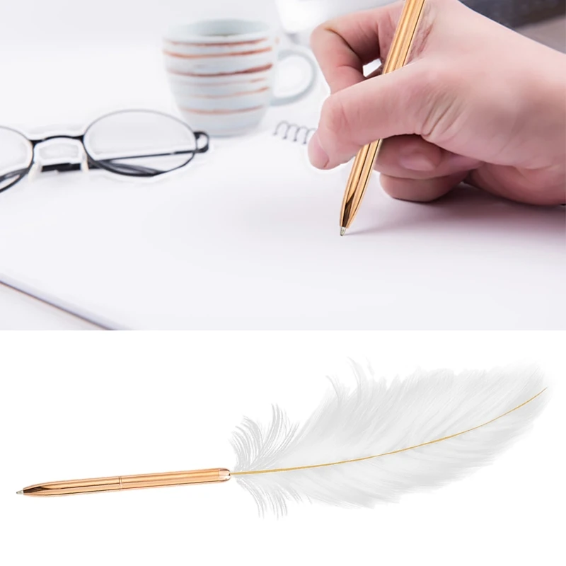 Extravagante pena caneta esferográfica para a noiva, tintas pretas, chapeamento caneta, barril de casamento, escrita suave, M17F