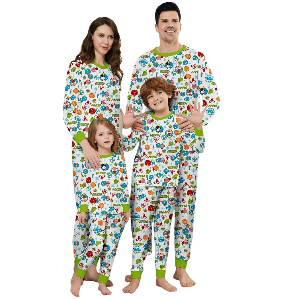 thumbnail image 1 of Pijamas familiares a juego de Navidad 2025, pijamas de dibujos animados de muñeco de nieve de Feliz Navidad, conjunto de ropa para adultos y niños, mono de bebé + ropa para perros, 1 of 4