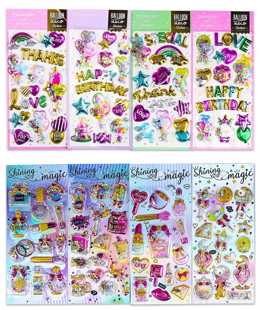 Puffy bubble stickers 40pcs Cartoon Bubble Sticker Sticker Bubble Paste  Sticker Various for Kids Children