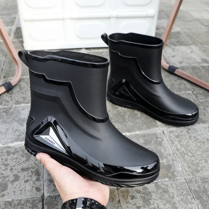High-end Rain Boots for Men, New Drawstring Waterproof Shoes