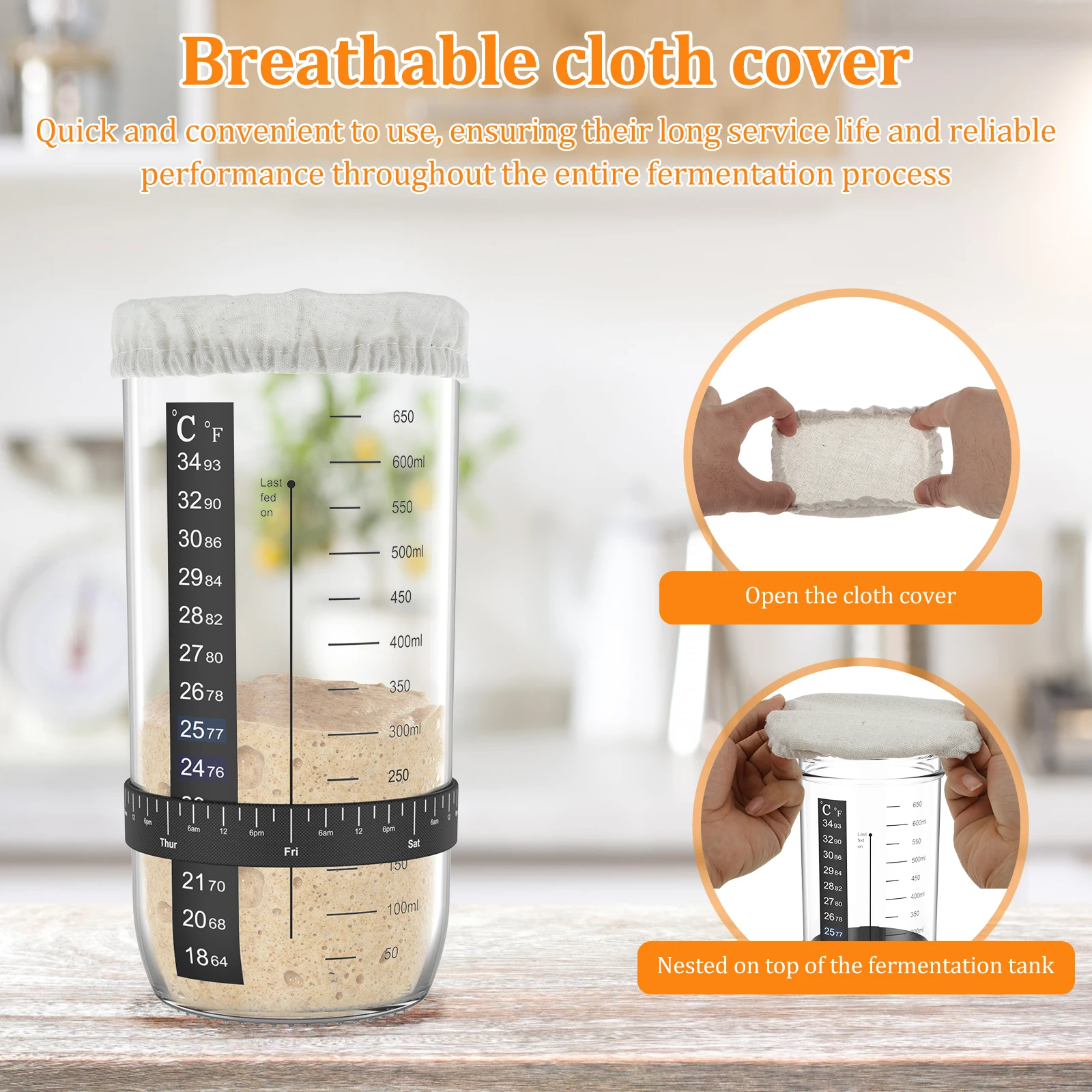 7 Pcs Sourdough Starter Kit Sourdough Starter Accessories Kit Replacement for 3-4 Inches Jars