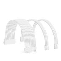 FormulaMod All White PSU Extension Cable Kit , Solid Color Cable Solid Combo 300mm ATX24Pin PCI-E8Pin CPU8Pin With Combs 1