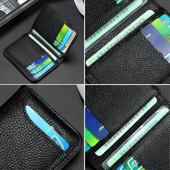 Portable Super Slim Soft Wallet PU Leather Mini Credit Card Wallet Purse Card Holders Men Wallet Thin Small Short Wallets 5