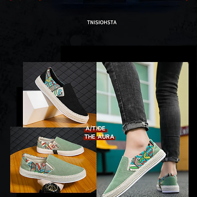 2024 New Trendy Men's Shoes Sneakers Slip-on Casual Cloth Shoes Summer Low-top Corduroy Shoes Fisherman's Shoes Chaussure Homme 5