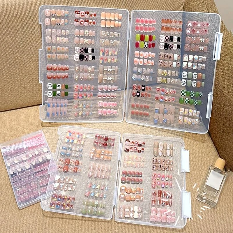 False Nail Tips Storage Case Transparent Plastic Display Box Beads Rhinestone Nail Art Tools Storage Organizer Jewelry Container