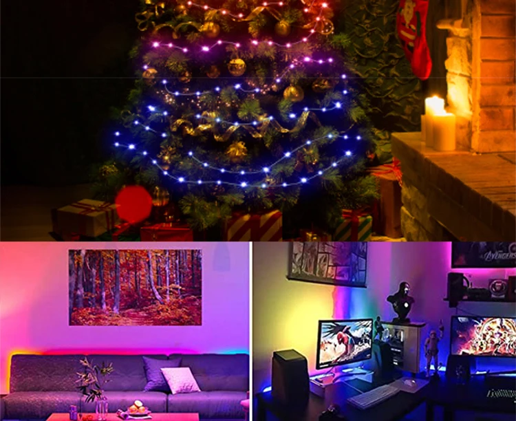5V WS2811 WS2812 3PIN Black Wire LED String Lights Dream Color Accessories RGBIC Addressable Individually Fairy Light