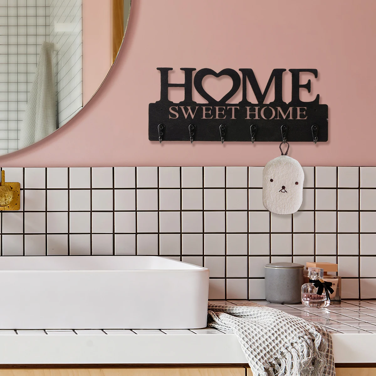 1PC, creative and simple wooden wall decoration hook, suitable for key and storage room wall decoration and storage