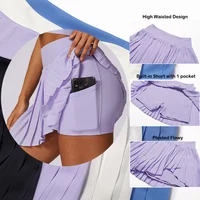 VITALINOVO Women's High Waisted Pleated Tennis Skirts with Pockets Tummy Control Casual Liner Skorts A Line Workout Golf Skirts - Image 6