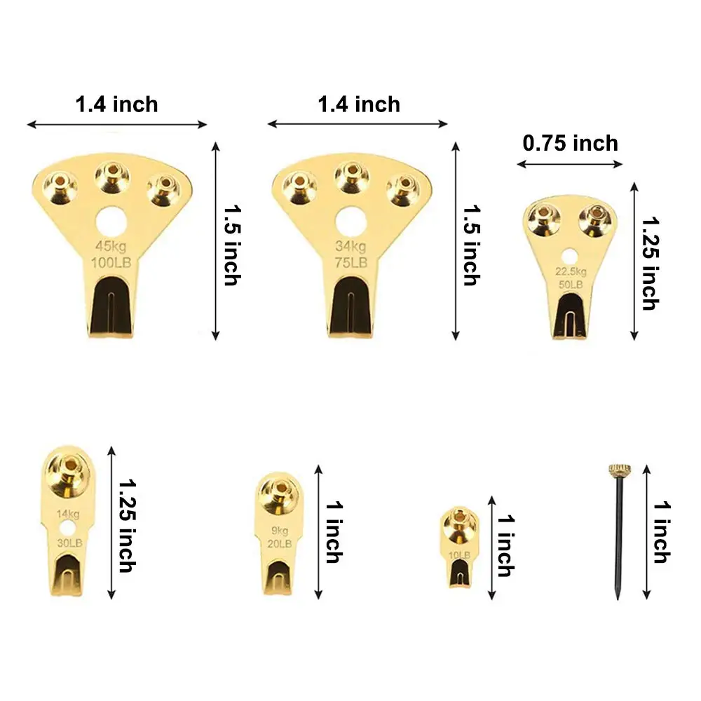 Picture Hangers Heavy Duty Picture Hanging Kit Hooks Hanging Nails For Drywall Wooden Wall Mirror Clock Hook 127PC picture frame hangers hanging hooks wall hooks