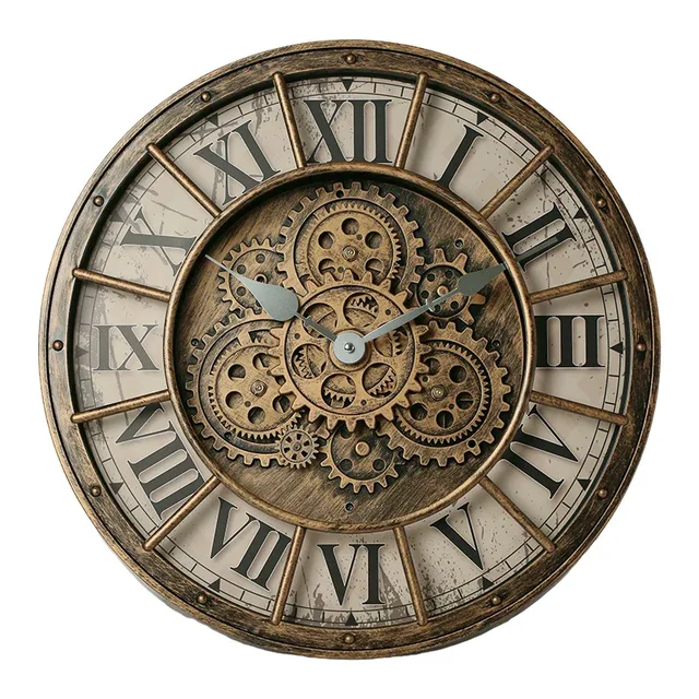 Fashions Gears Industrial Retro Wall Clock – Silent Quartz Decorative Clock 1