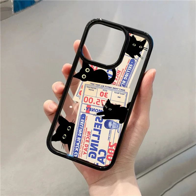 Doodle Angry Cat Shockproof Clear Phone Case