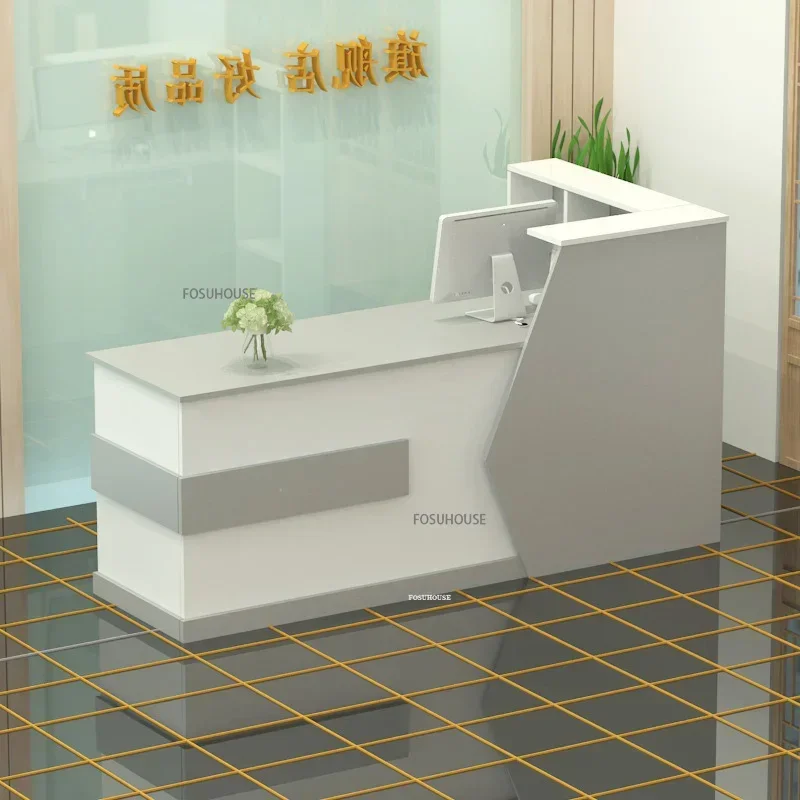 Modern Wood Company Front Reception Desk Simple Office Furniture Cashier Desk Parental Advisory Multifunctional TableN