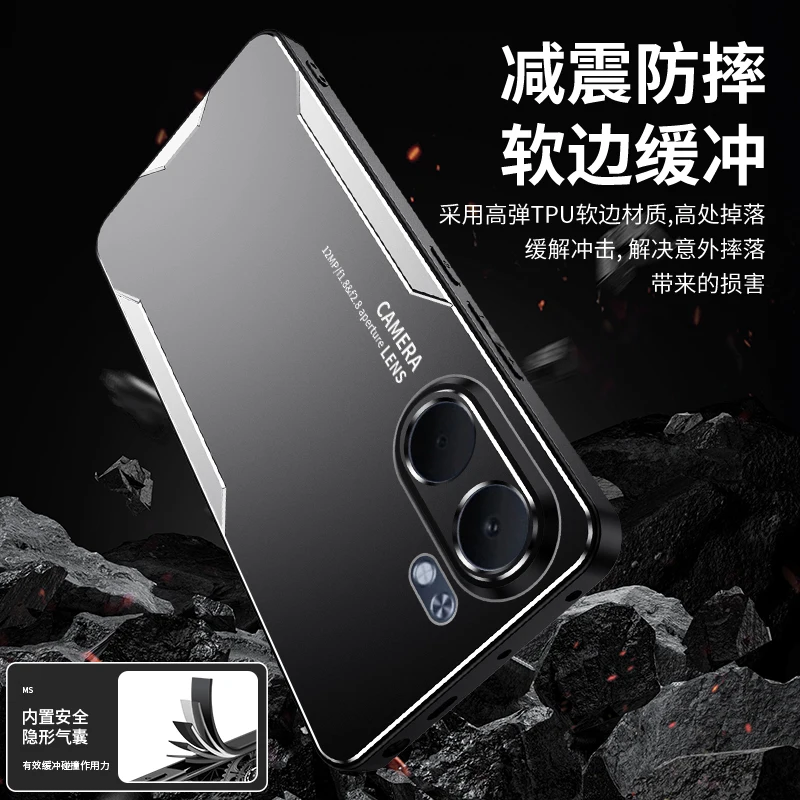 Luxury Metal Matte Camera Protection Phone Case - Hard Back Anti-Fall Shockproof Bumper Cover