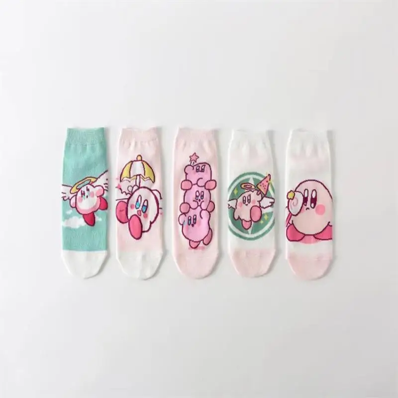 

2023 аниме Kawaii Kirby носки-лодочки дышащие устойчивые к запаху милый минималистичный дизайн милая девушка повседневная одежда для отдыха мягкие для девочек