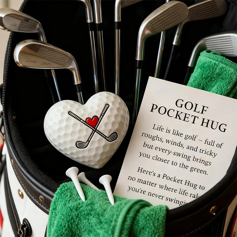 Golf Pocket Hug, Inspirational Golf Gift With Encouraging Message Card, Small Gift For Golf Lovers, Thoughtful Golf Present