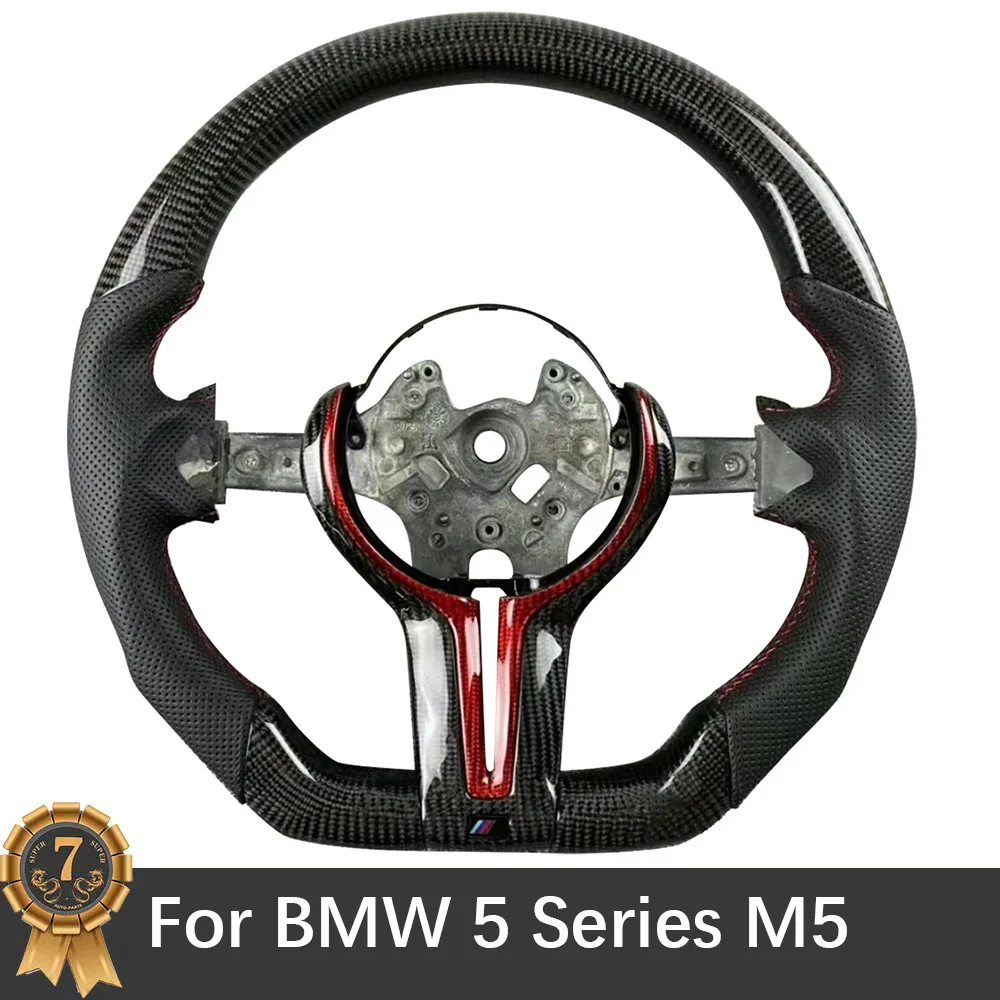 

For BMW 5 Series M5 Carbon Fiber Steering Wheel Base Perforated Leather Accessories