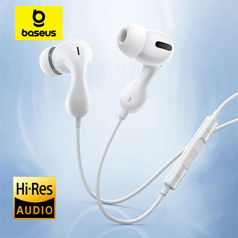 Wired Headphones Wired Earphone Wired Earbuds Wired Headset Baseus Encok CZ20/HZ20 in-ear Wired Earphone Hi-Res Type-C/3.5mm Jack with Mic Wired Headphones For Laptop Computer Tablet Phone