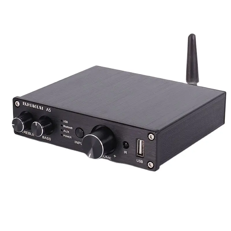 Pj.Miaolai A5 Mini Home Audio High Power Hifi Bluetooth 5.0 Power Amplifier U Disk Lossless Playback