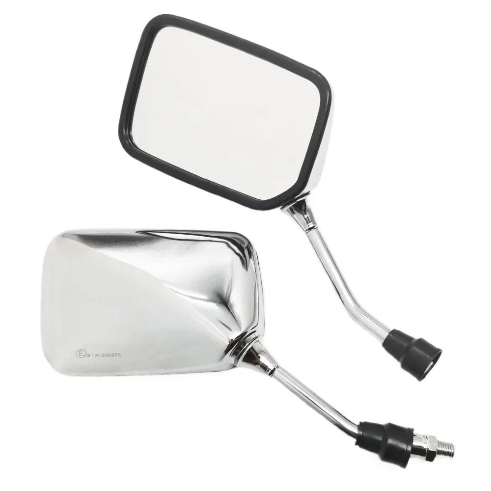 Motorcycle Square Mirrors 10mm M10 Thread Pair for Scooter Baron BMS Retro Lance Vintage Rear View Mirrors