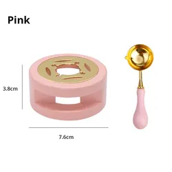 Lacquer Seal Furnace with Hollowed Circle Metal Sheet and Wood Handle (Pink stove)