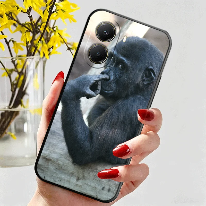 Silicone Phone Case with Monkey Meme Design
