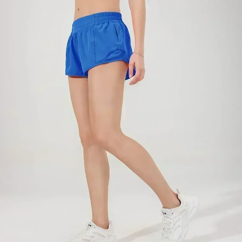 Women Yoga Shorts Micro-elastic Low-rise Athletic Short Liner Workout Running Sport Tummy Control Shorts